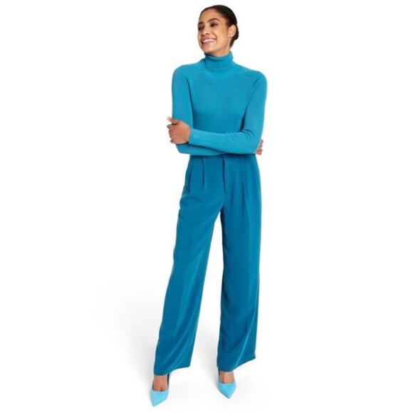 S 🔖 SERGIO HUDSON x Target Teal Blue High-Waist Wide Leg Tailored Trousers - Picture 3 of 10